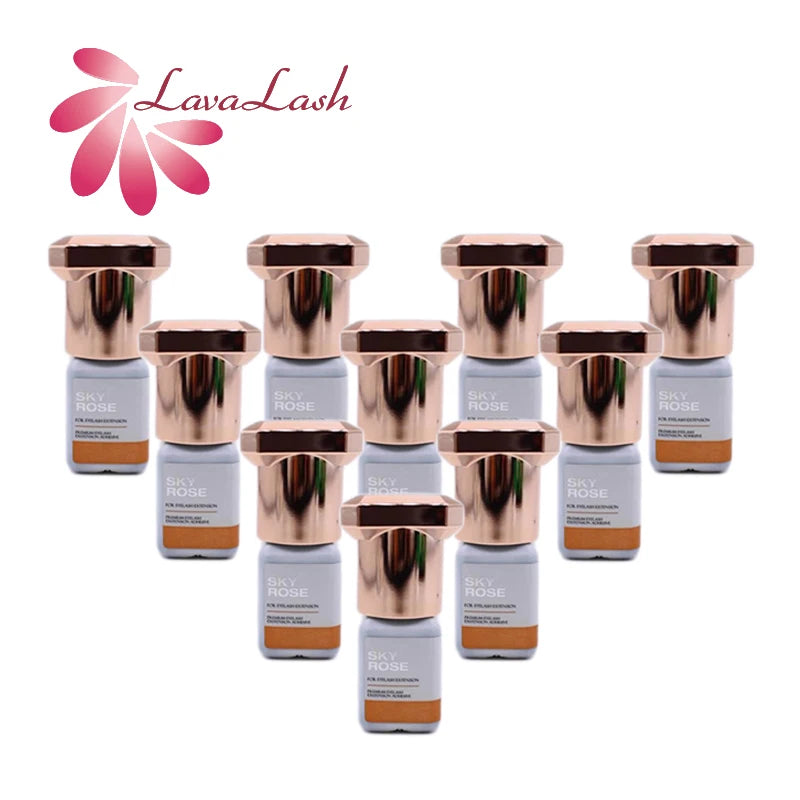 5 Bottles SKY Rose Glue Eyelash Extensions 1s Fast Drying Korea Sky Glue 5ml False Lash Glue Makeup Tools Adhesive Supplies Shop