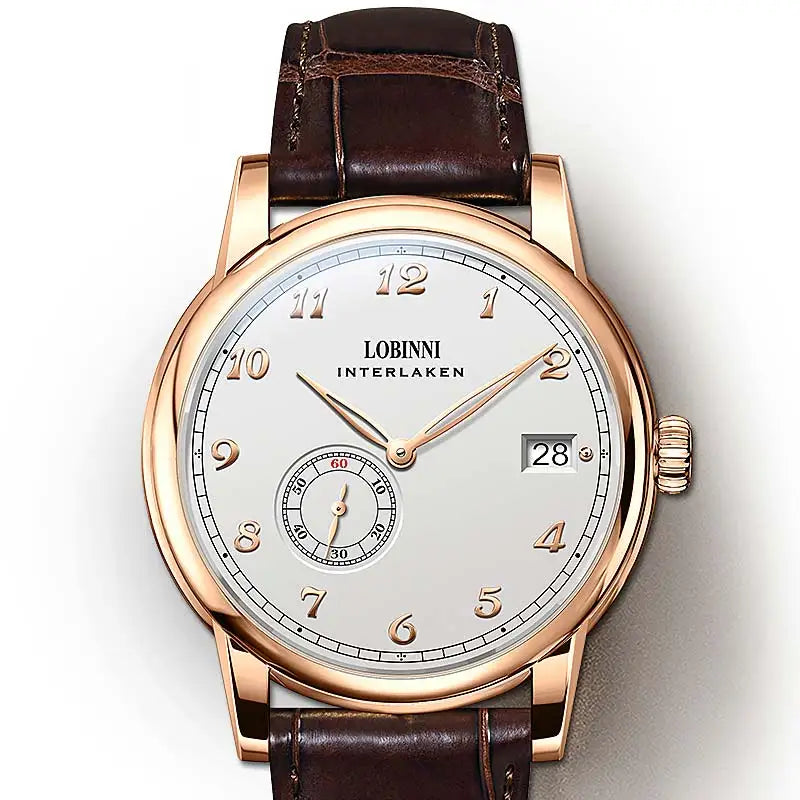 Lobinni Hangzhou 5000A Micro-Rotor Movement Men Automatic Watches Menchical Male Ultra-Thin Mens Wristwatch Business 1888