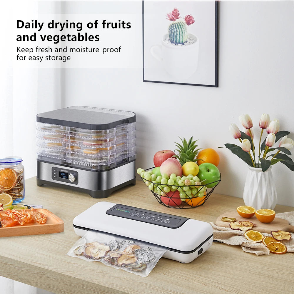 BioloMix BPA-Free 5-Trays Food Dehydrator Dryer with Digital Timer & Temperature Control for Fruits Vegetables Meat Jerky