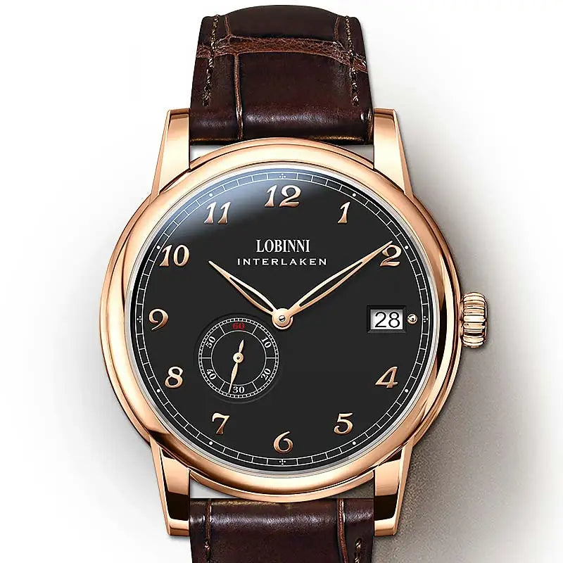 Lobinni Hangzhou 5000A Micro-Rotor Movement Men Automatic Watches Menchical Male Ultra-Thin Mens Wristwatch Business 1888