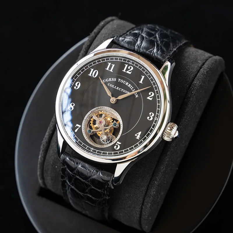 Sugess Genuine Tourbillon Business Men Watch Original ST8000 Movement Luxury Skeleton Mechanical Watches Sapphire Wristwatches