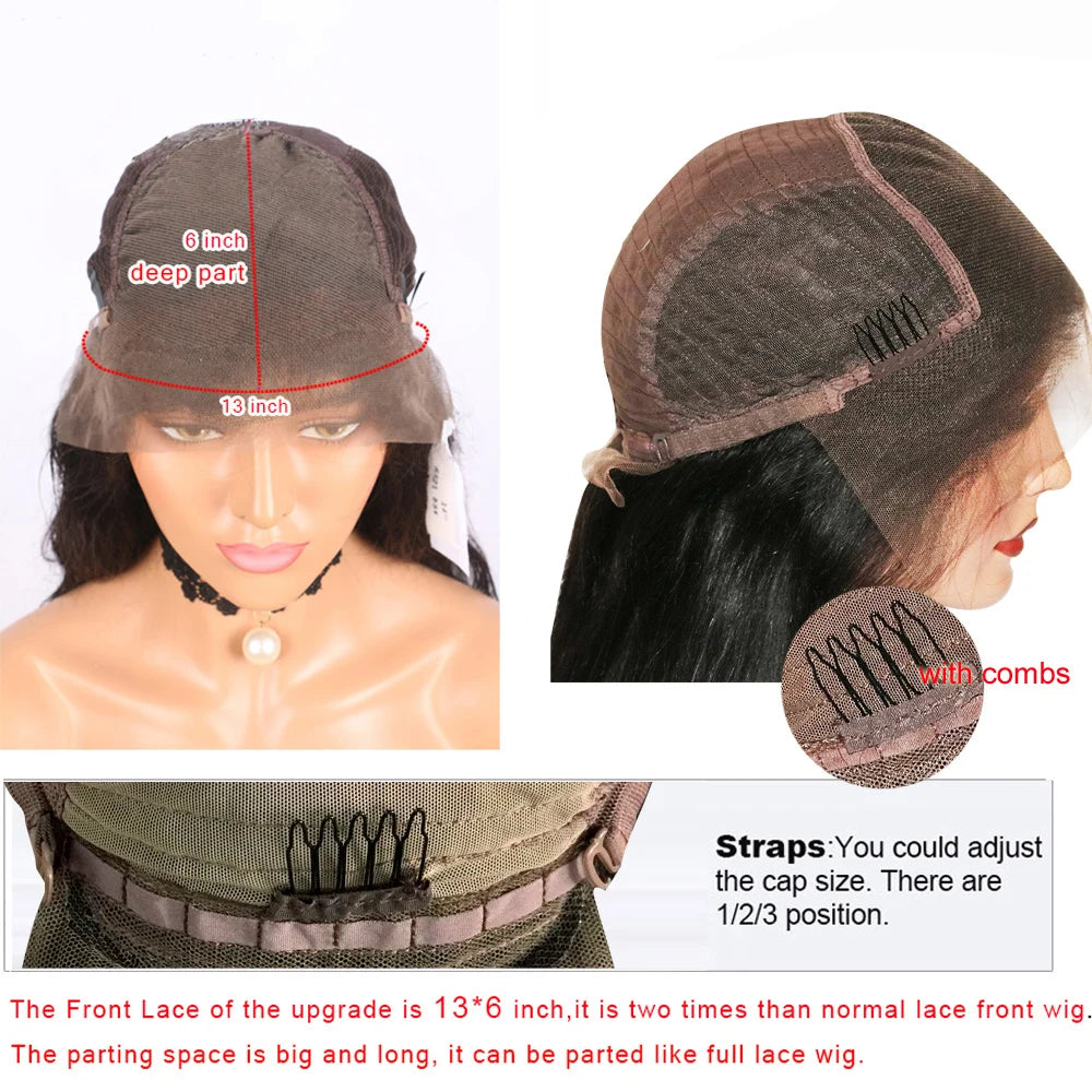 Dark Chocolate Brown Full Lace Human Hair Wig Remy Wave Side Part Preplucked Indian 360 13x6 Transparent Lace Front Wig Headband