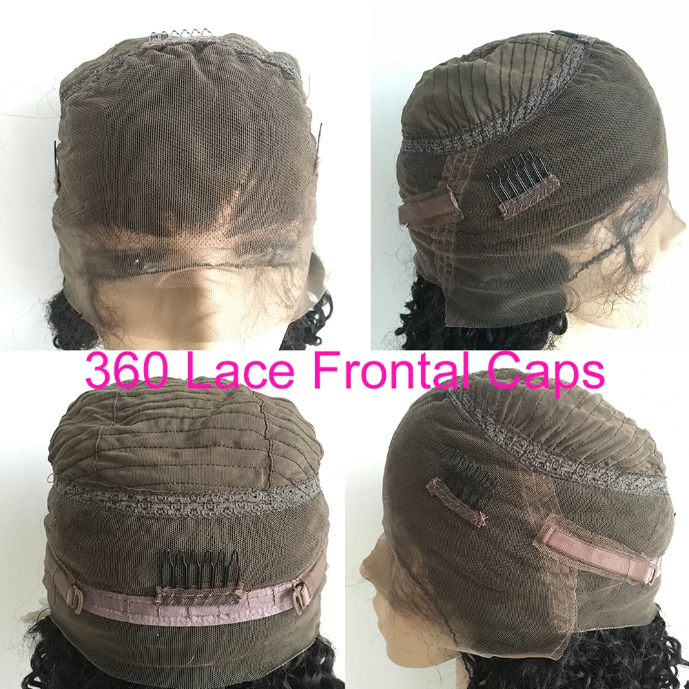 Dark Chocolate Brown Full Lace Human Hair Wig Remy Wave Side Part Preplucked Indian 360 13x6 Transparent Lace Front Wig Headband