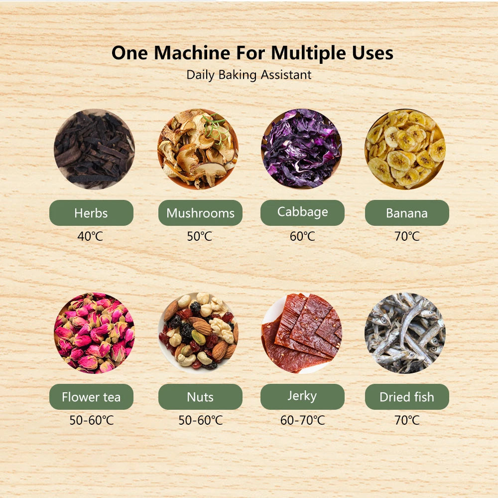 BioloMix BPA-Free 5-Trays Food Dehydrator Dryer with Digital Timer & Temperature Control for Fruits Vegetables Meat Jerky