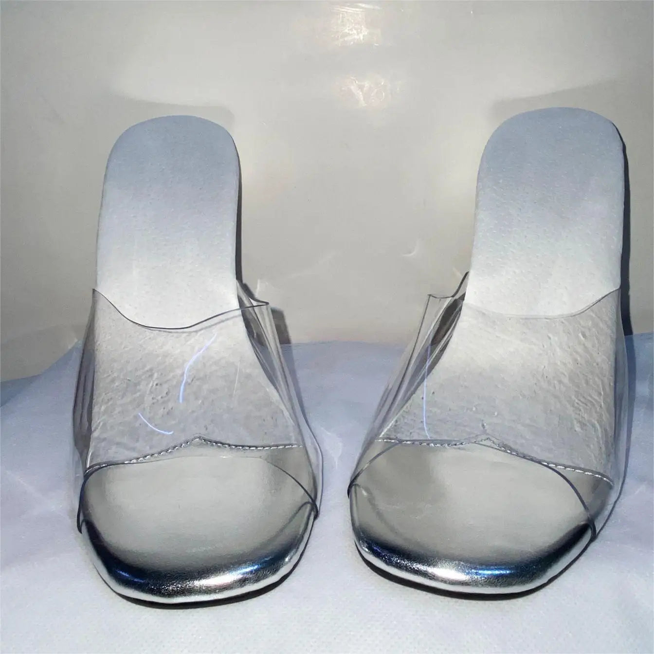 Brand new 12cm fashion model high heels, non-slip summer party stage show, crystal diamond sole runway slippers