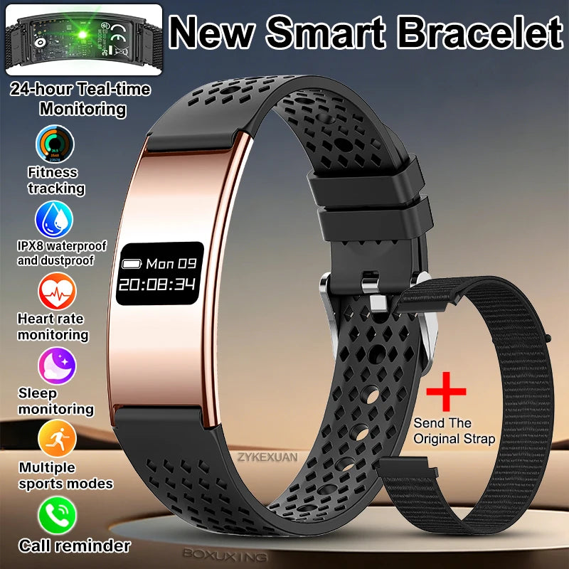 2026 New Fitness Tracker Smart Bracelet Men Women IPX8 Waterproof Heart Rate Sleep Monitoring Outdoor Sport Pedometer Smartwatch