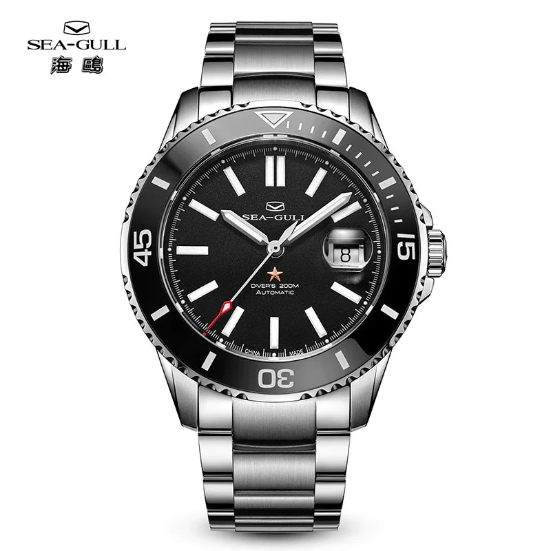 Seagull Ocean Series Watch for Men Luxury Diving Watches 200M Waterproof Ceramic bezel Sapphire Automatic Mechanical Watch 1201