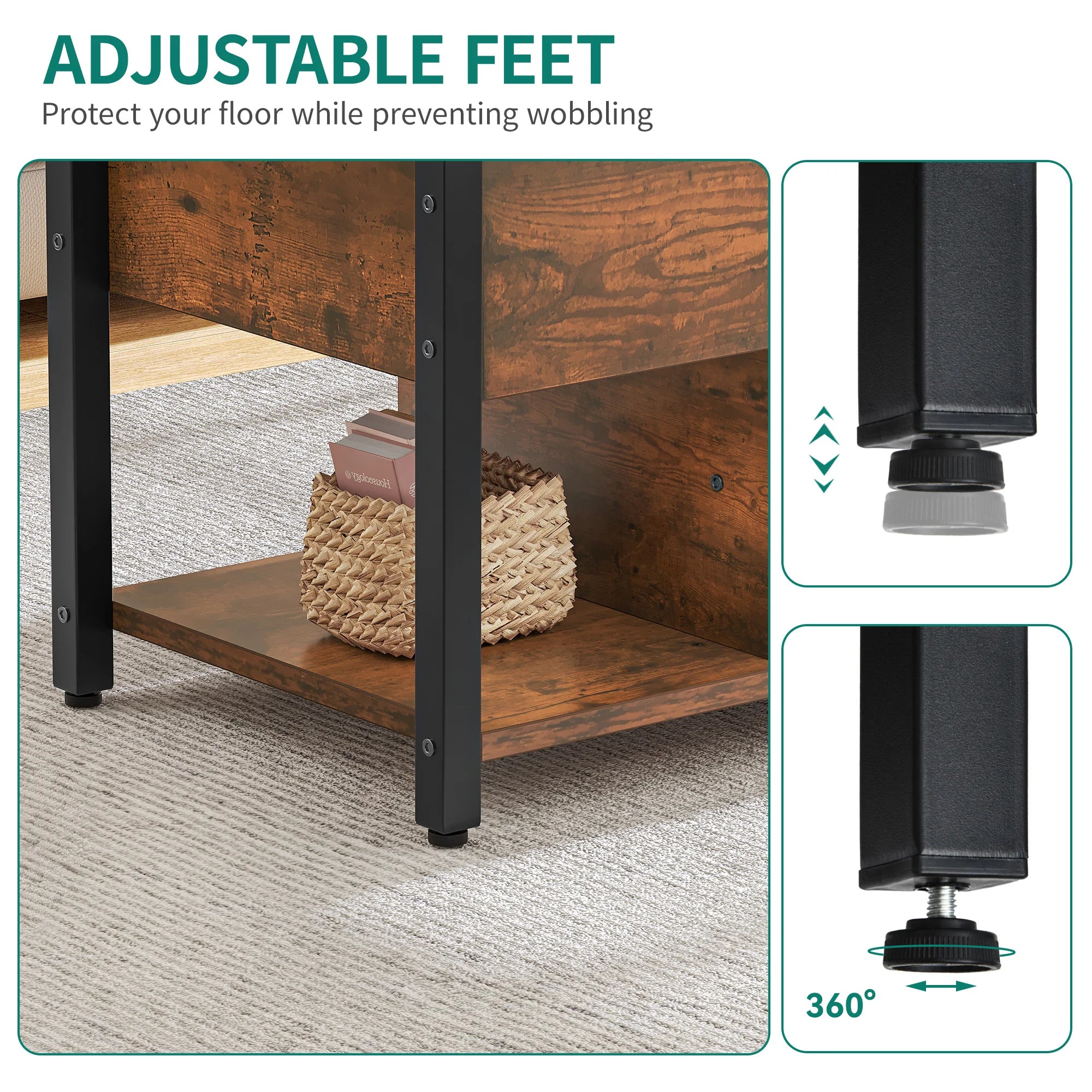 YITAHOME Lift Top 4-in-1 Coffee Table - Dining Table Convertible with Storage Drawers for Living Room