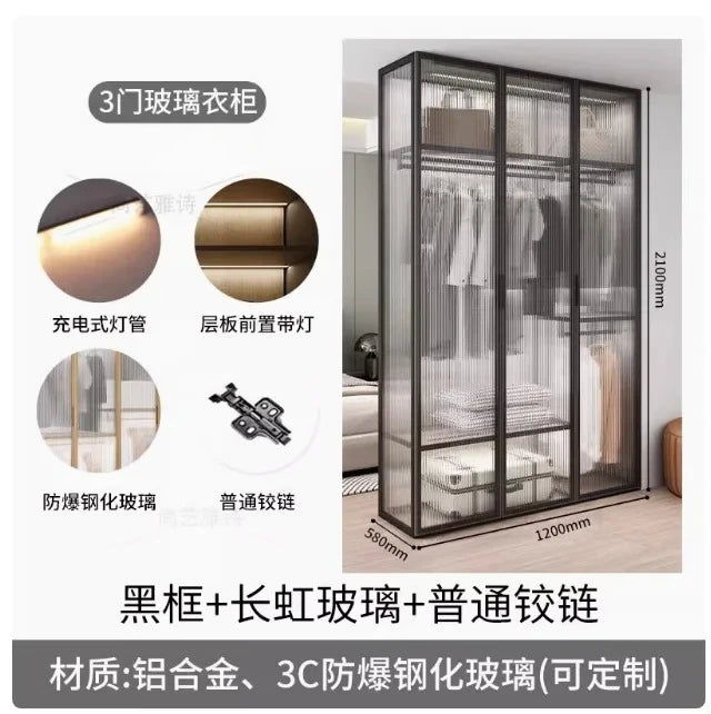 Living Room Bedroom Closet Storage Clothes Cupboard System Wardrobe Display Modern Minimalist Guarda Roupa Trendy Furniture