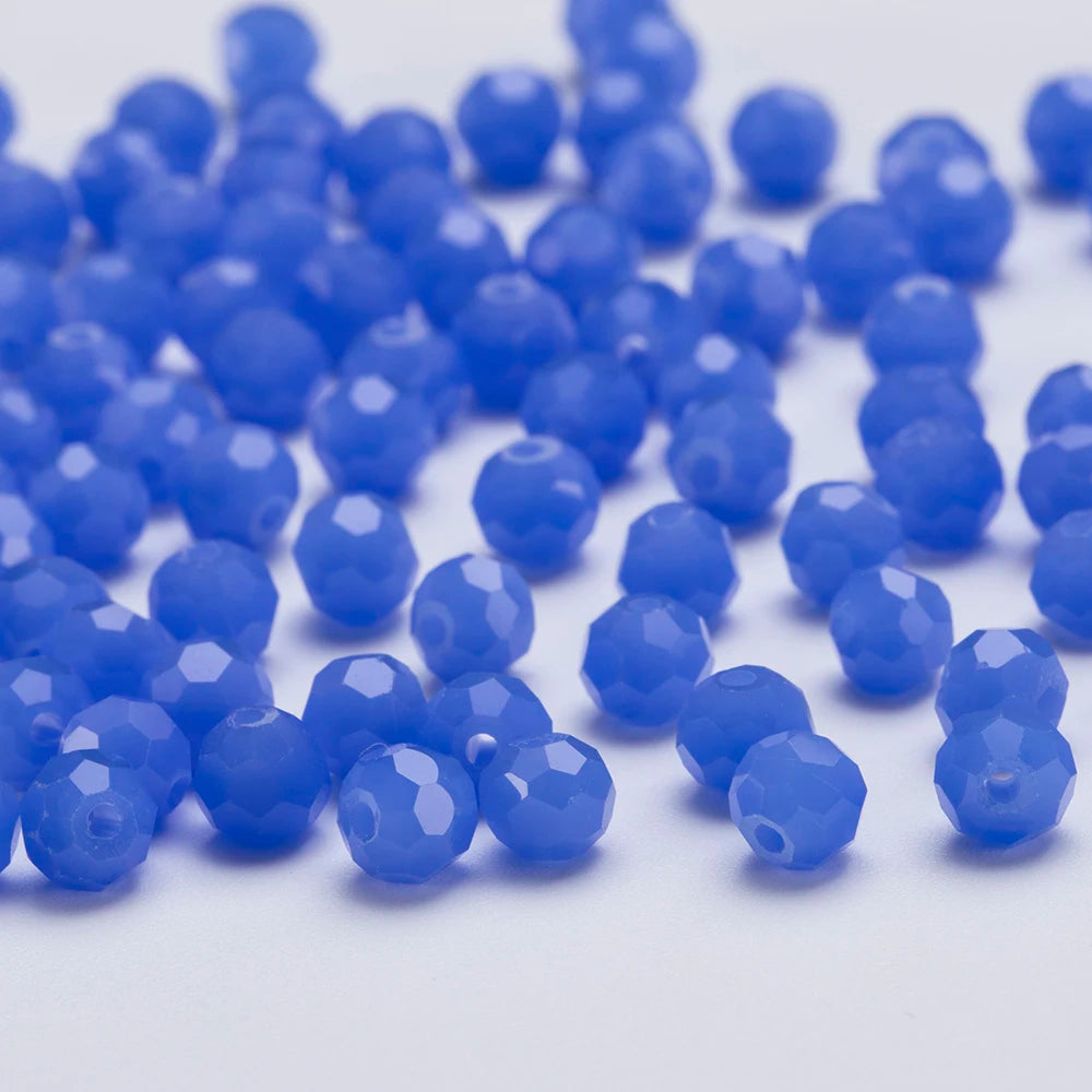 3 4 6 8mm Round Crystal Beads Faceted Transparent Glass Beads Loose Spacer Beads for Jewerly Making Needlework Bracelet Necklace