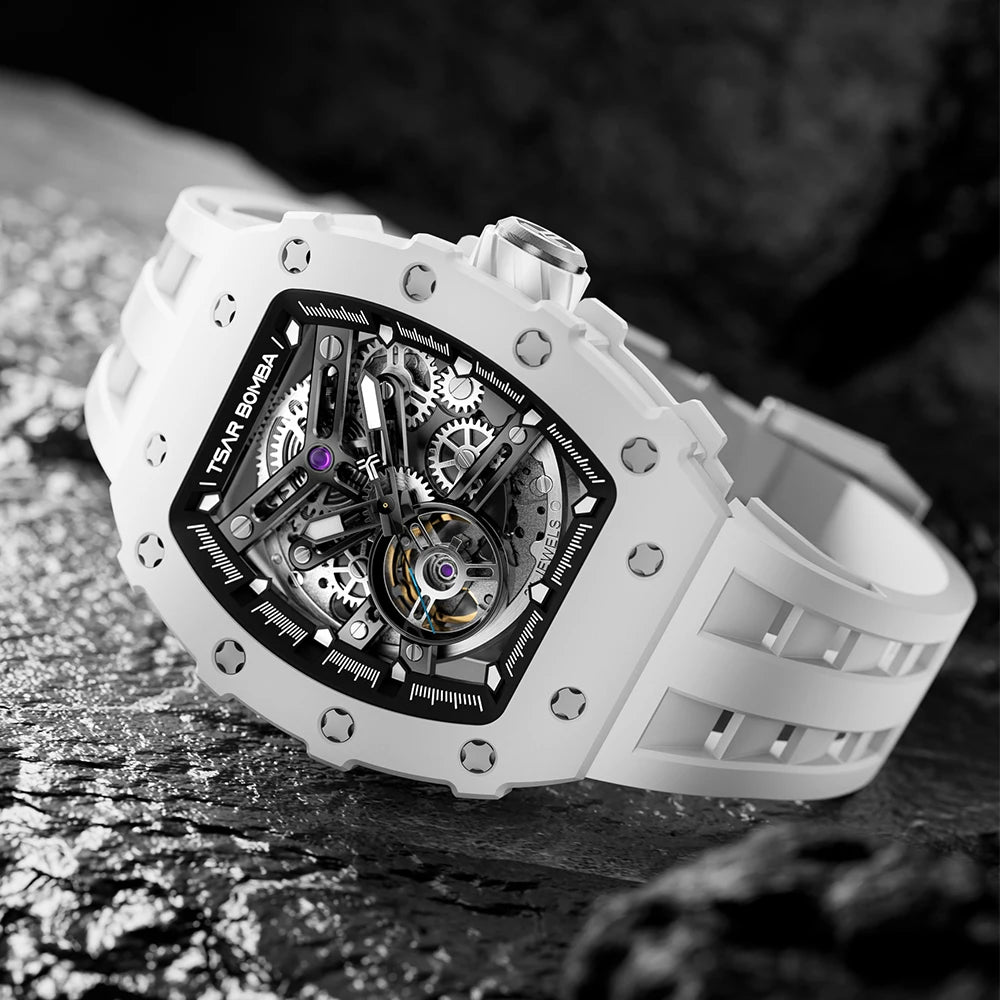 TSAR BOMBA Ceramics Automatic Watch for Men Japan Movement Luxury Waterproof Mens Mechanical Watches Clock