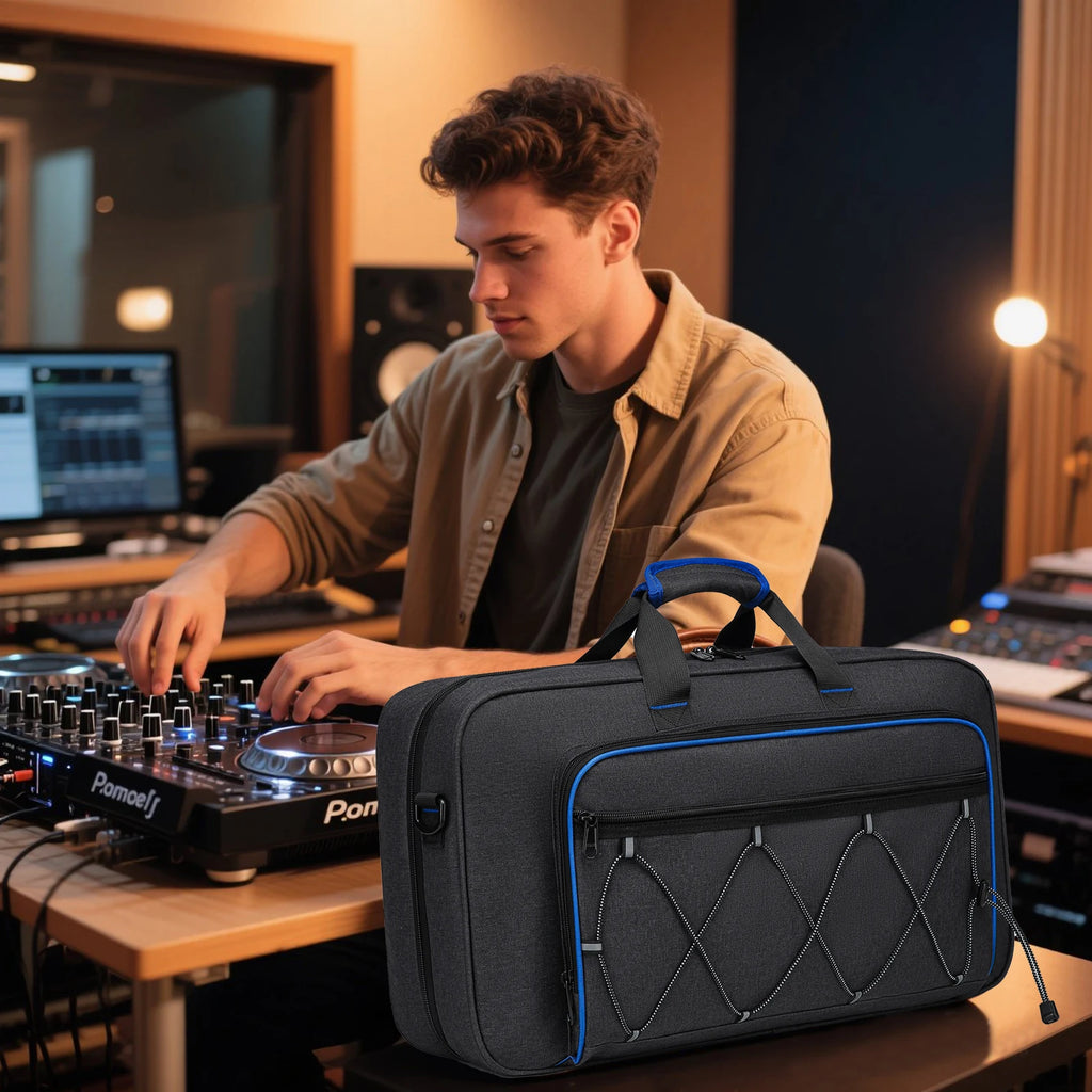 Portable DJ Controller Padded Storage Bags Protective for Compatible DJ DDJ-400 DDJ-FLX4 DDJ-REV 1 DJ Turntables Protective Bag