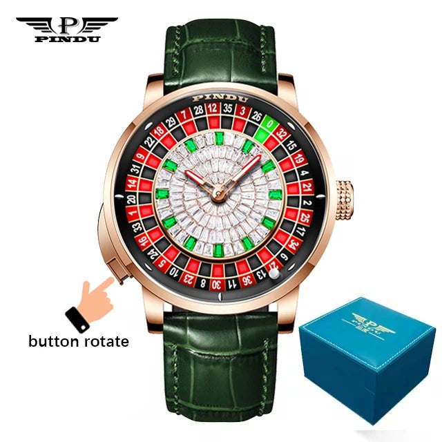 PINDU Roulette Table Table Ceramic Sphere Sapphire Waterproof Mechanical Watches Equipped With NH35A Movement For More Accuracy
