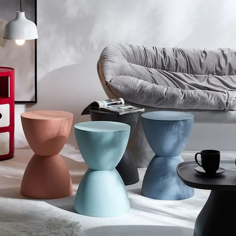 Nordic Shoe Changing Stool for Home Simple Living Room Stool Children Low Stool Thick Plastic Creative Circular Stools Furniture
