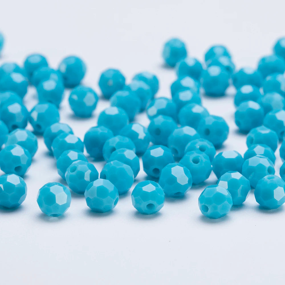 3 4 6 8mm Round Crystal Beads Faceted Transparent Glass Beads Loose Spacer Beads for Jewerly Making Needlework Bracelet Necklace