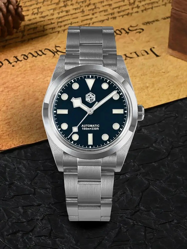 San Martin 36mm Explore Mechanical Watch For Men Watches Relogio Automático Sapphire Sport Snowflake Luminous 10Bar SN0021B-3