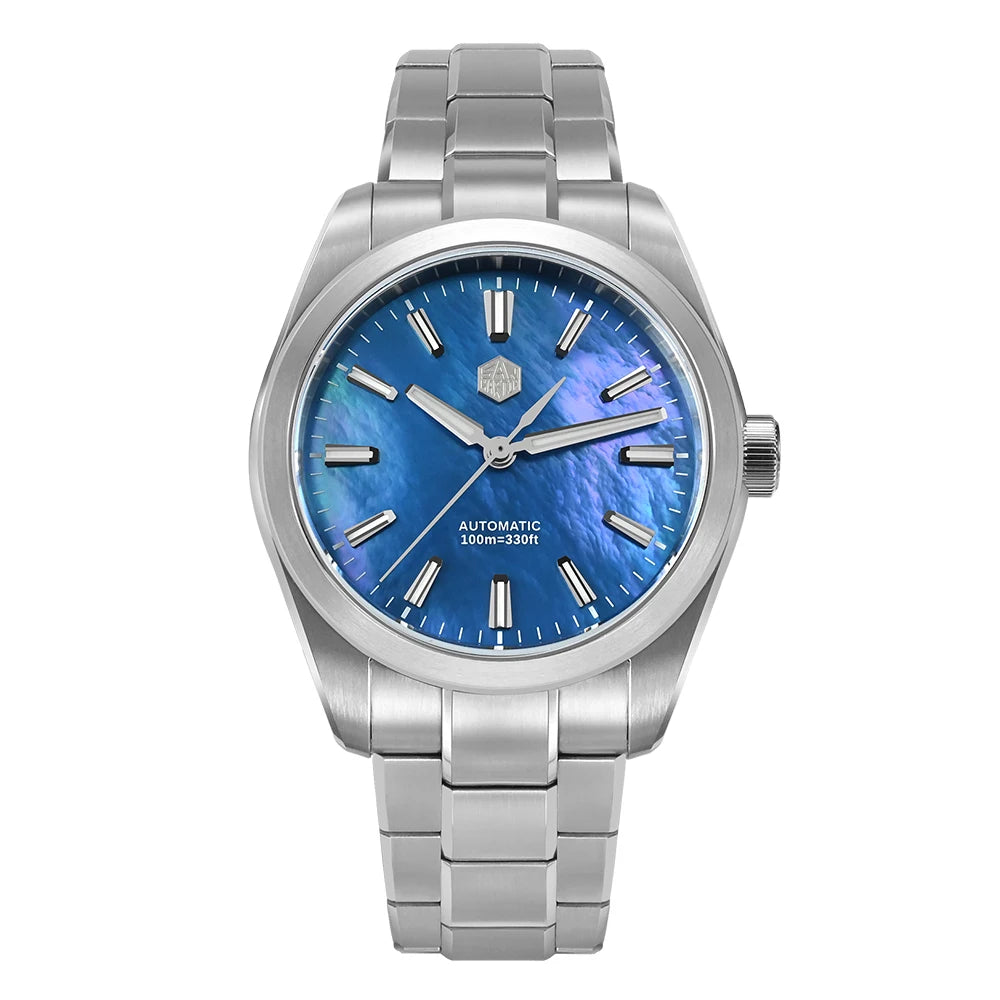 San Martin 39mm Miyota 90S5 MOP Dial Men GADA Wristwatch Automatic Watches Mechanical BGW-X1 10Bar Luminous SN0144GX-4/7