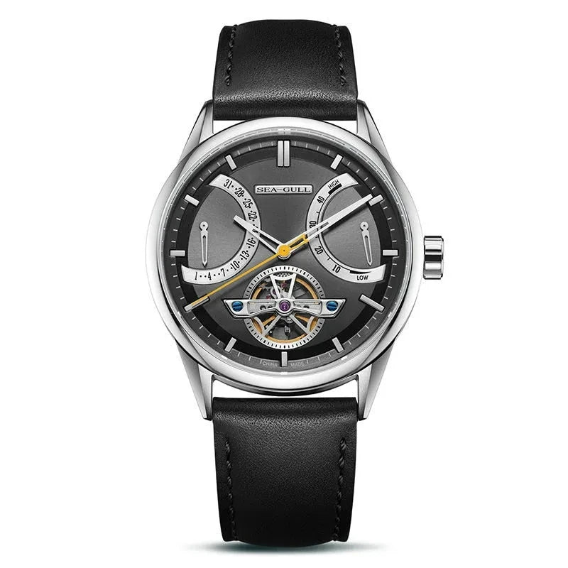 2023 NEW Seagull Automatic Mechanical Watch Men's Calendar Week Flywheel Men Wristwatch 50m Waterproof Business Watches 6128