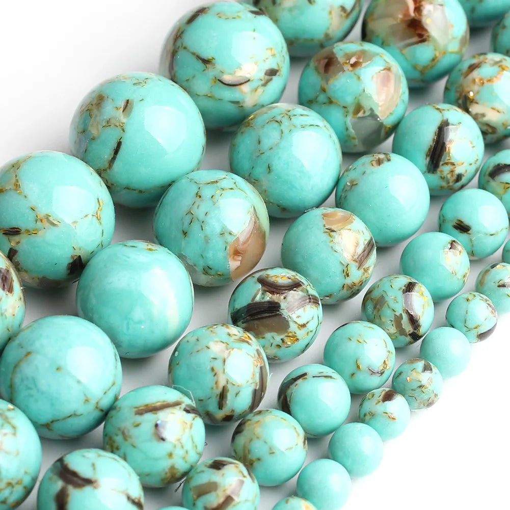 Natural Stone Round Flame Stone Beads Yooperlite Fire Sodalite Loose Spacer Beads for Jewelry Making DIY Bracelets Necklace 15''