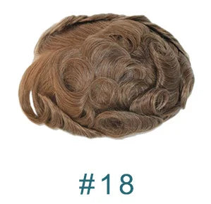 100% Human Hair Ombre Honey Brown Men's Wig Capillary Prosthesis System Natural Hairline Durable Thin Skin Base Man Toupee