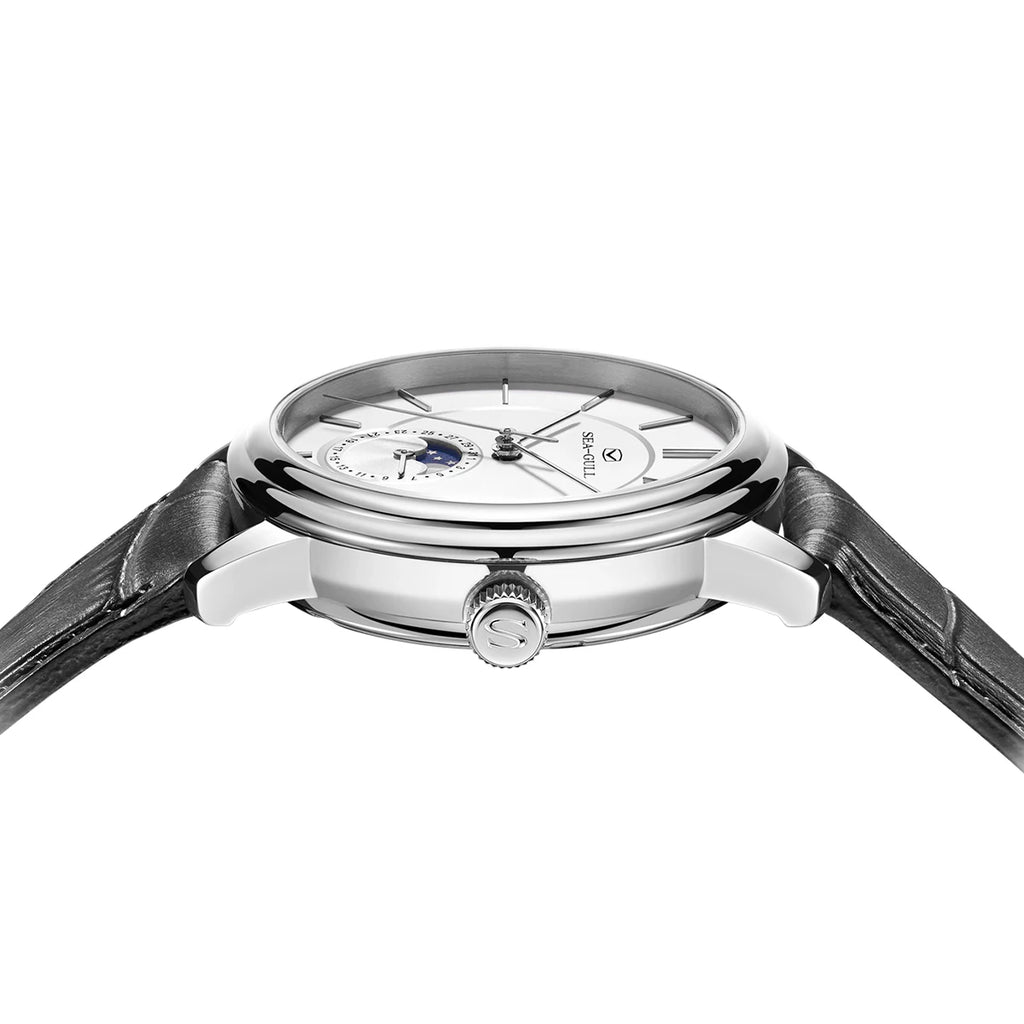 Seagull 38mm Classic Moon Phase Watch Men's Automatic Mechanical Watches ST1818 Sapphire 5Bar Wateproof Luxury Men Watch 1080