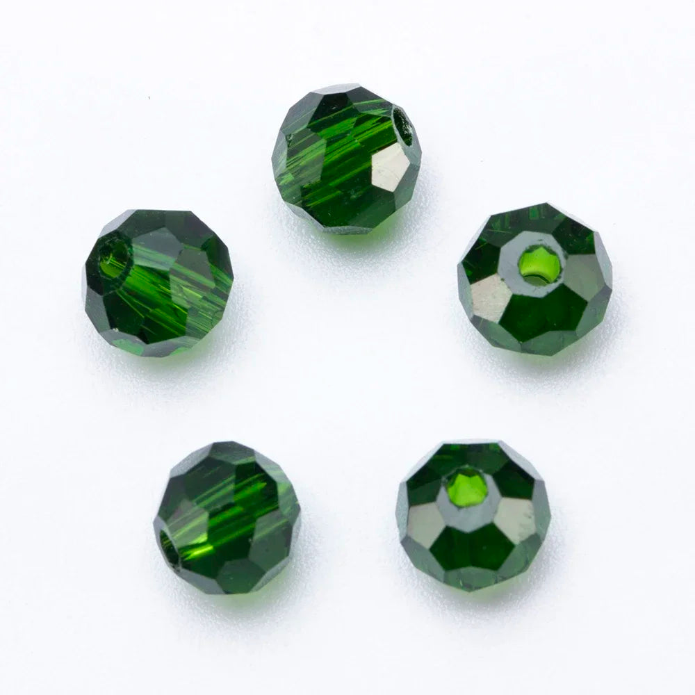 3 4 6 8mm Round Crystal Beads Faceted Transparent Glass Beads Loose Spacer Beads for Jewerly Making Needlework Bracelet Necklace