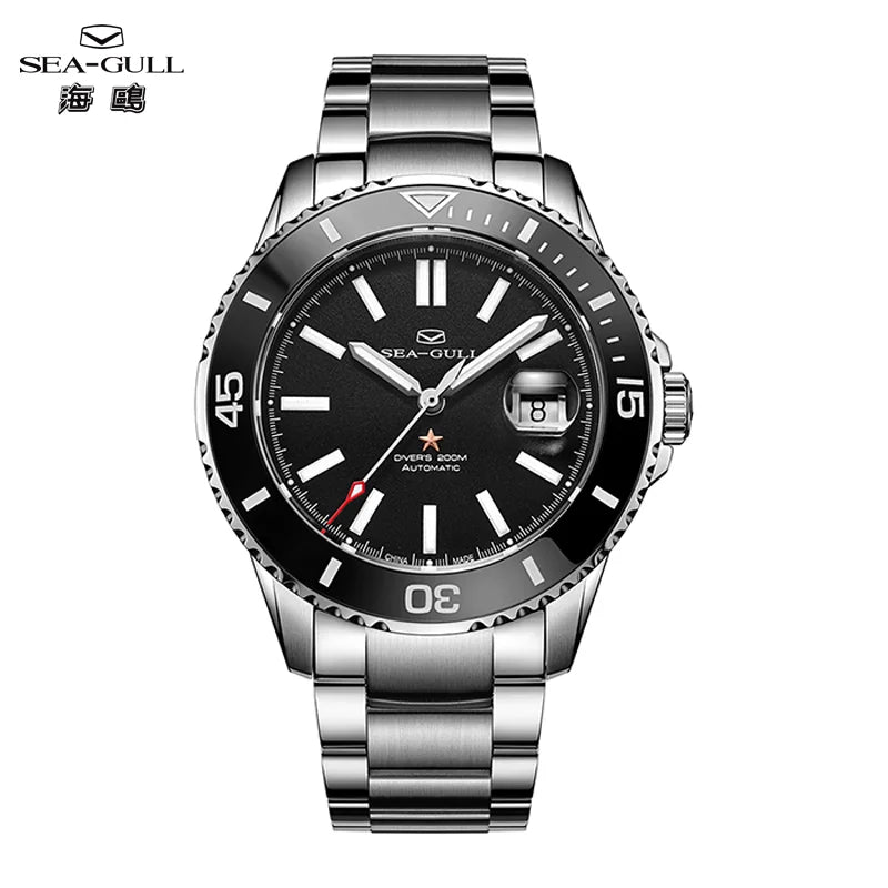 Seagull Ocean Series Watch for Men Luxury Diving Watches 200M Waterproof Ceramic bezel Sapphire Automatic Mechanical Watch 1201