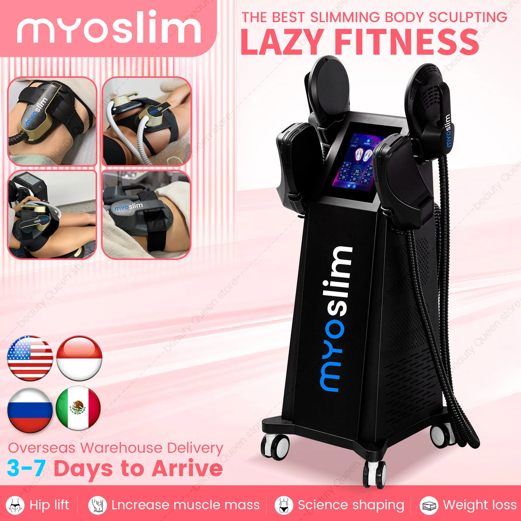 The Myoslim EMS 6500W High-Power 15T Vibration Fitness Equipment is Used For Muscle Shaping Fat Burning and Weight Loss.