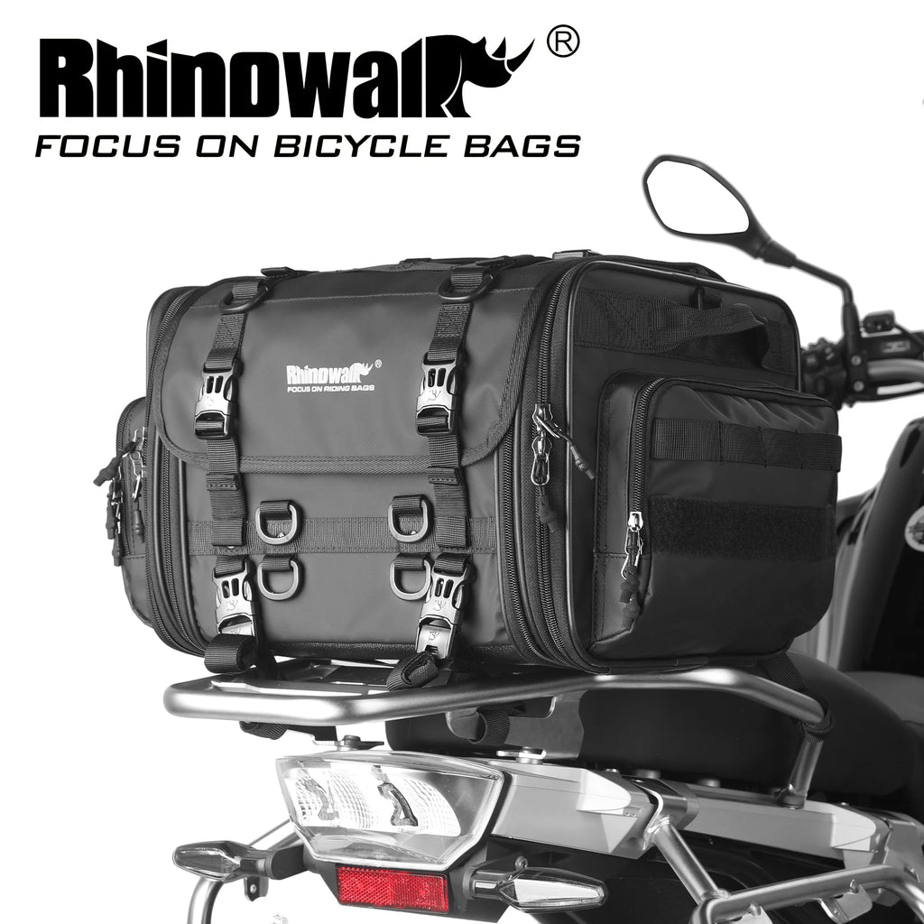 Rhinowalk  Motorcycle Tail Bag 26L/45L/60L/80L Waterproof Expandable Motorcycle Bag Large Capacity Travel Motorcycle Rack Bags