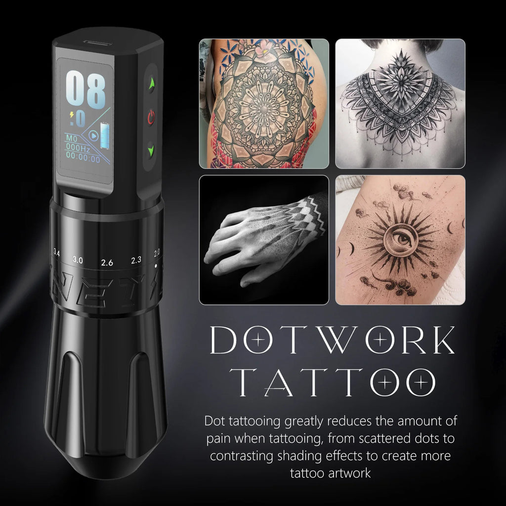 XNET Talos Adjustable Wireless Tattoo Machine Pen 2.0-4.2mm Coreless Motor For Dotwork Tattoo Makeup Microplasty Pen For Tattoo