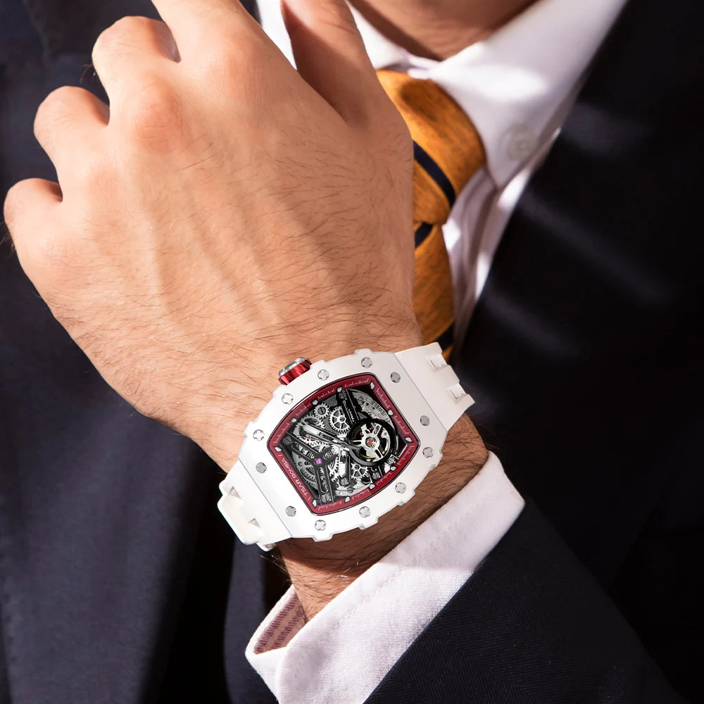 TSAR BOMBA Ceramics Automatic Watch for Men Japan Movement Luxury Waterproof Mens Mechanical Watches Clock