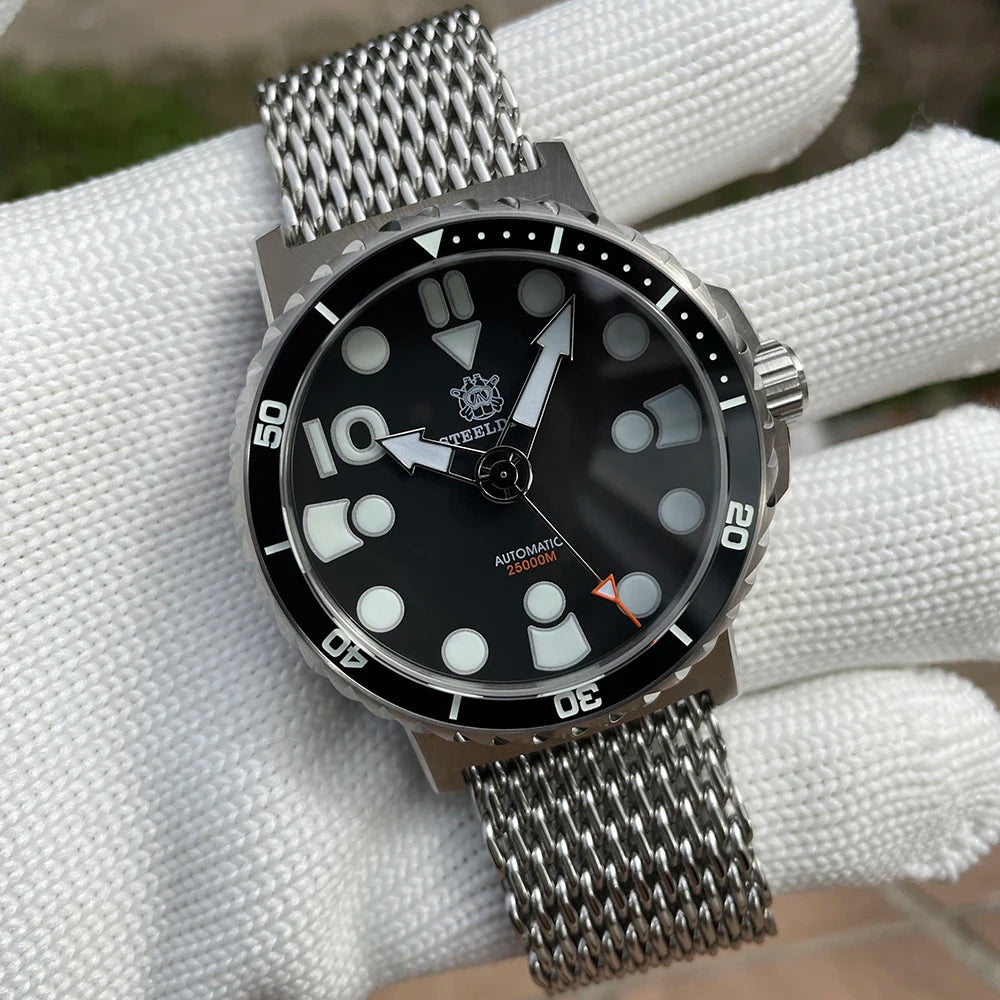 STEELDIVE Official SD1982 46.5mm Big Size Ceramic Bezel 25000M Waterproof Sapphire Glass Thick NH35 Automatic Mens Dive Watches