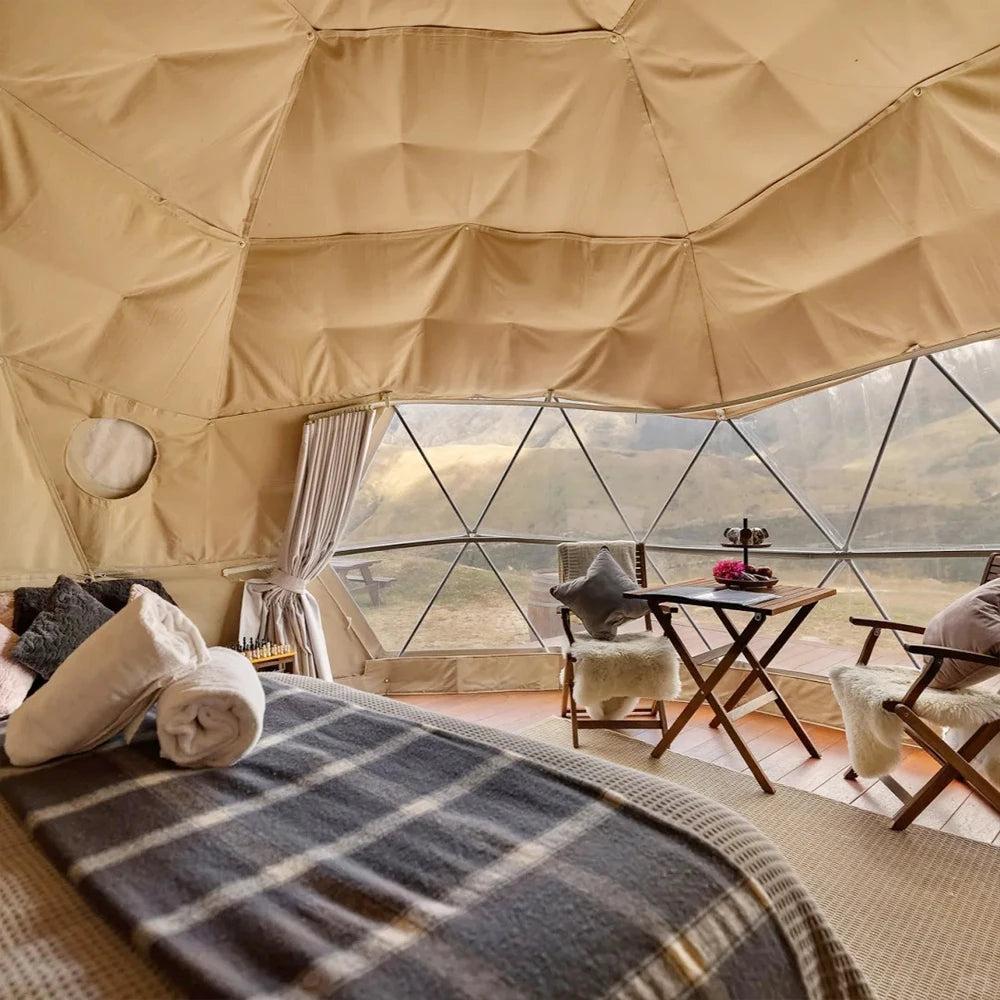 7M Customized Spherical Hotel Tents Outdoor Transparent PVC Dome Tent Geodesic House with Bathroom for Events Hotel Campsite