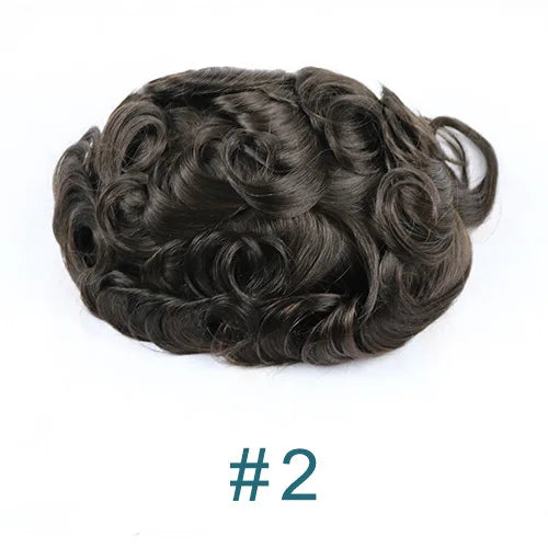 100% Human Hair Ombre Honey Brown Men's Wig Capillary Prosthesis System Natural Hairline Durable Thin Skin Base Man Toupee