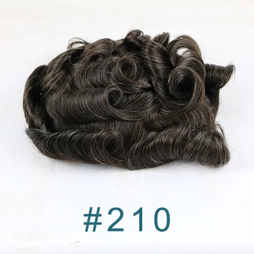 100% Human Hair Ombre Honey Brown Men's Wig Capillary Prosthesis System Natural Hairline Durable Thin Skin Base Man Toupee