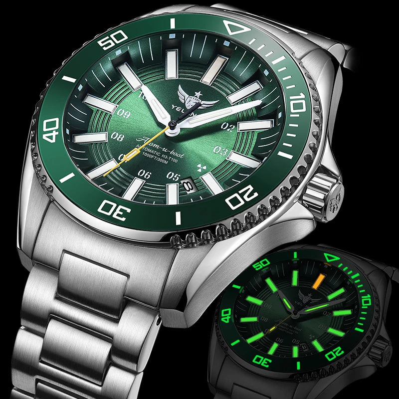 YELANG V1032S 44MM NH35/NH36 Automatic Mechanical Man Watches 30ATM 300m Waterproof Dive Watches for Man Luminous Sapphire Reloj