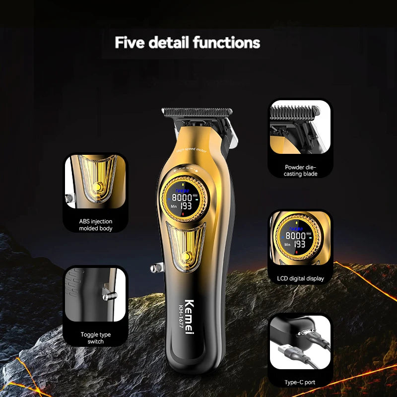Kemei KM-1677 Baber Electric Hair Trimmer Hair Clipper Professional Hair Cutting Machine For Men Men Gift