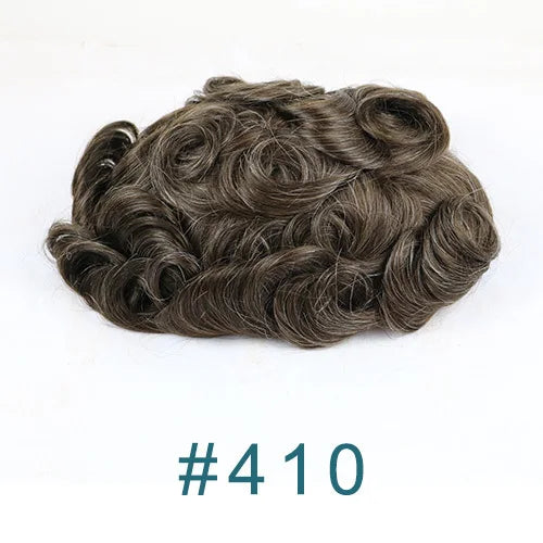 100% Human Hair Ombre Honey Brown Men's Wig Capillary Prosthesis System Natural Hairline Durable Thin Skin Base Man Toupee
