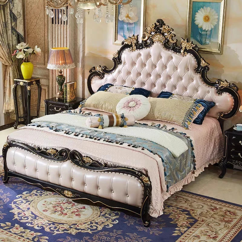 Wedding Unique Bed Designer High Quality Safe Organizer Fashionable Bed Aesthetics Confortable Twin Muebles Bedroom Furniture