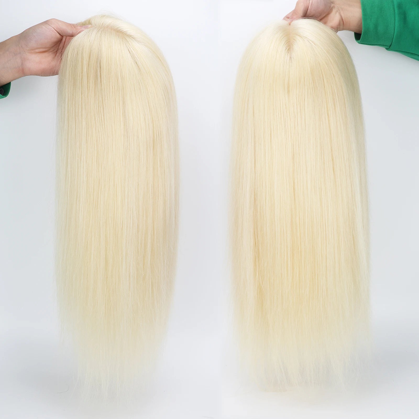 Light Blonde 6x6" Silk Base Wig for Women 18inch Remy Human Hair Wig with PU Around Medical Wig Elastic Net Everyday Wear