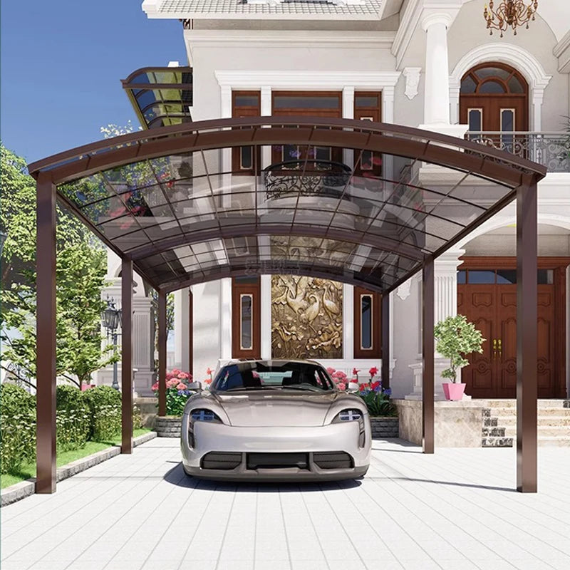 Outdoor aluminum alloy arched roof garage carport carport waterproof pergola roof panel sheltered courtyard garden villa canopy