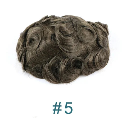 100% Human Hair Ombre Honey Brown Men's Wig Capillary Prosthesis System Natural Hairline Durable Thin Skin Base Man Toupee