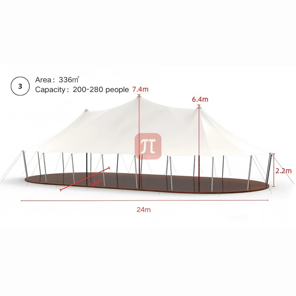 Outdoor Hotel Tent Camping Team Building Pole Tent Party Restaurant Resort Wedding Luxury Tent Hot Sale Wild Luxury Canopy Tent
