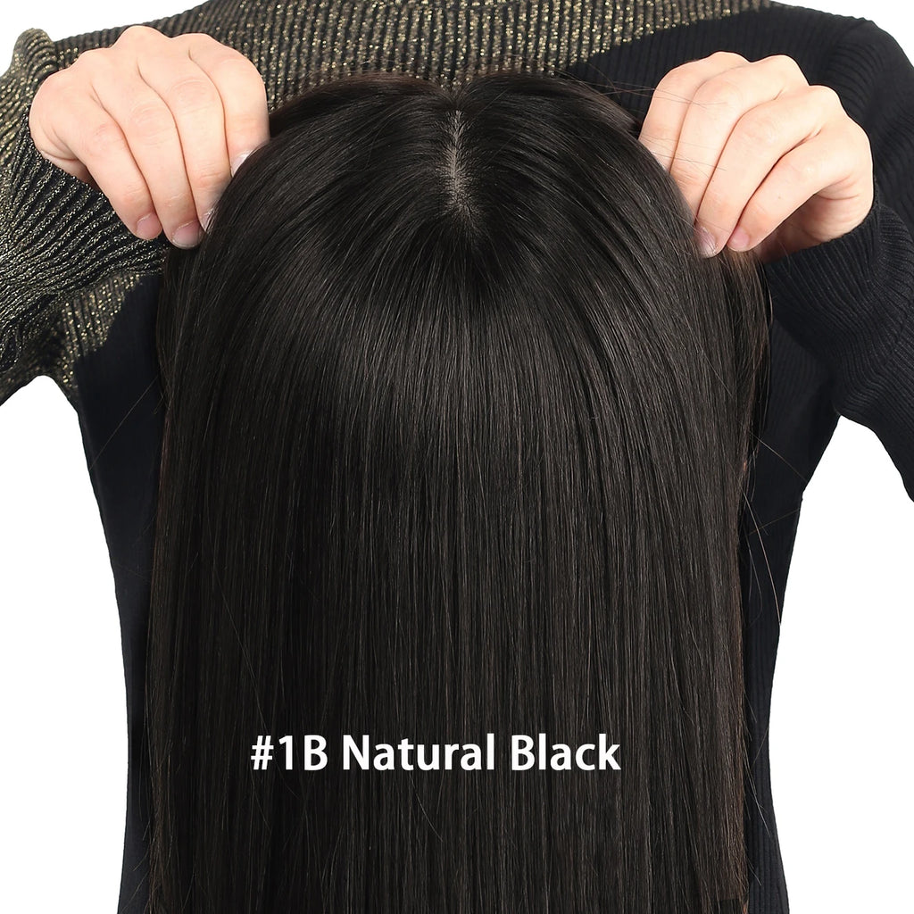 Medical Wig Real Virgin Human Hair 15x15CM Silk Top Natural Look Soft Light Breathable Elastic Net Comfortable Wearing for Women