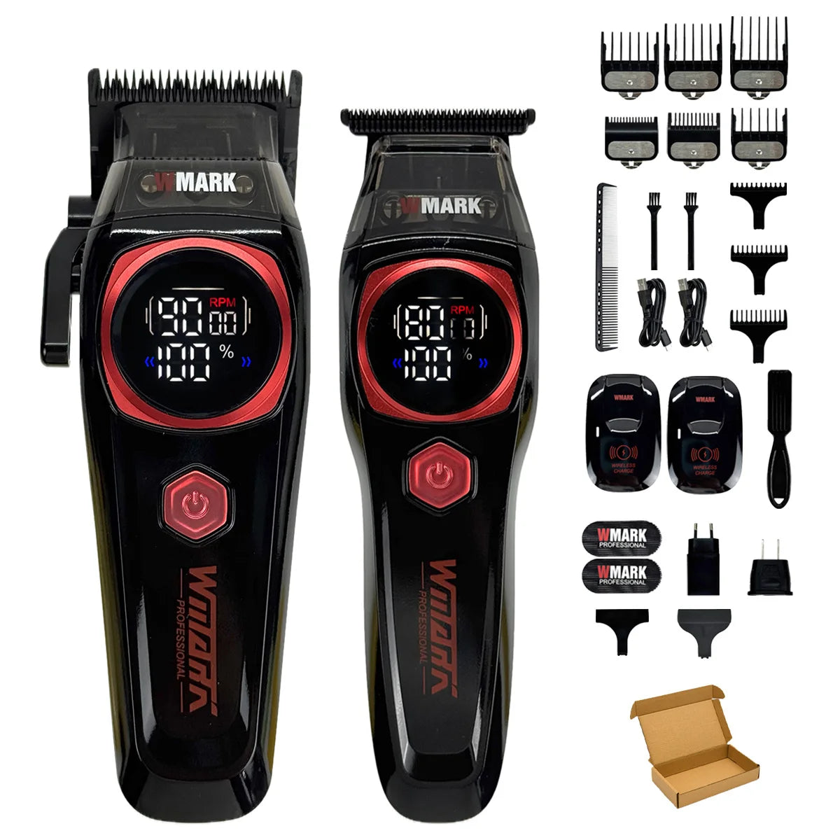 WMARK NG-8632 Professional Electric Hair Clipper 9000RPM DLC Blade Hair Trimmer with Spare Blades 10000RPM Shaver Barber Kit