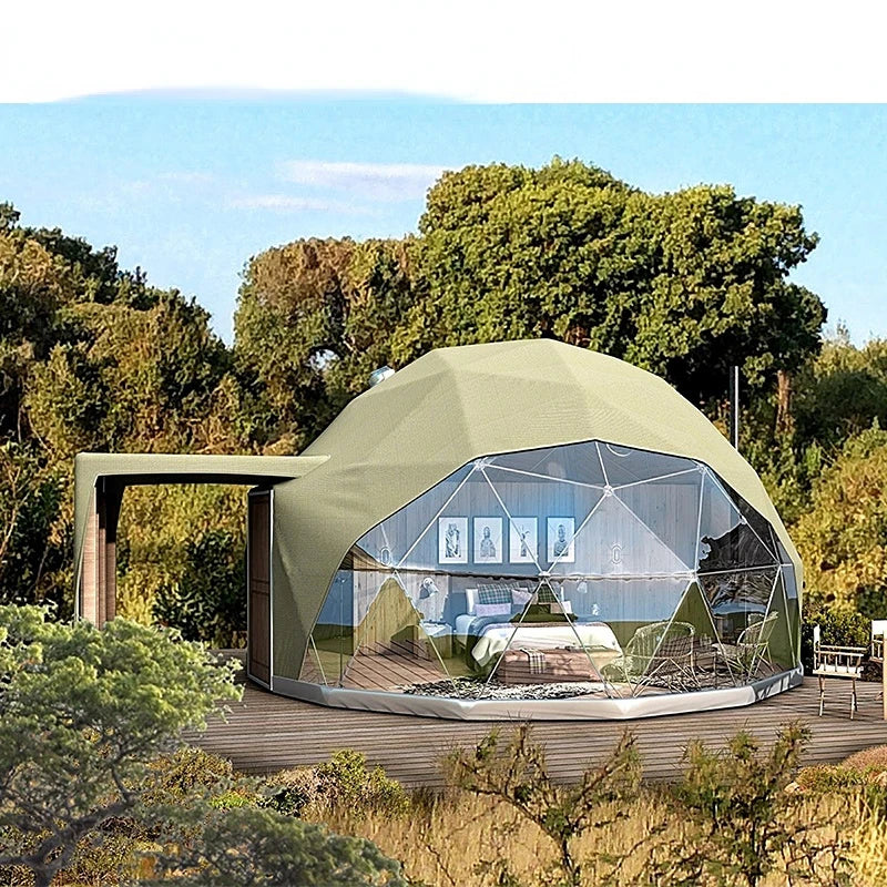 Trade Show Tent 6~9m Diameter Transparent Geodesic Luxury Dome Hotel Manor Tents Hotel Forest Glamping Round Dome Tent Outdoors