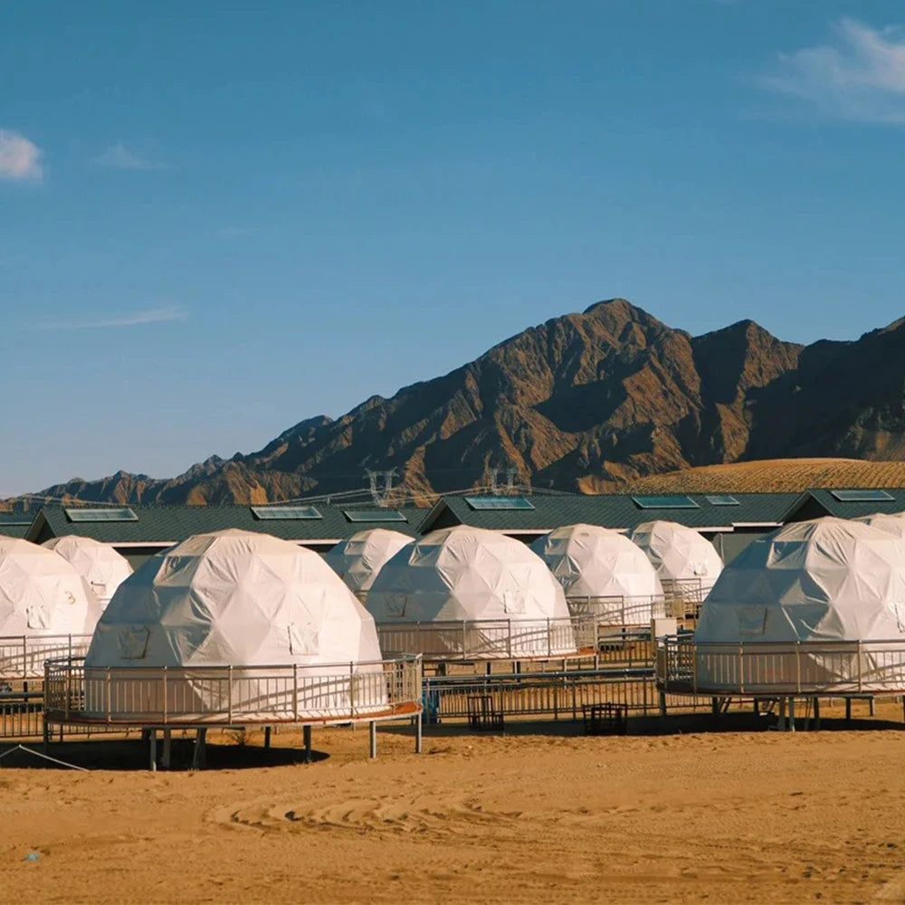 7M Customized Spherical Hotel Tents Outdoor Transparent PVC Dome Tent Geodesic House with Bathroom for Events Hotel Campsite