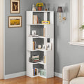 YITAHOME Wooden 5-Tier Corner Bookcase - Floor Standing Display Shelf 54x40x159.5cm for Living Room/Office