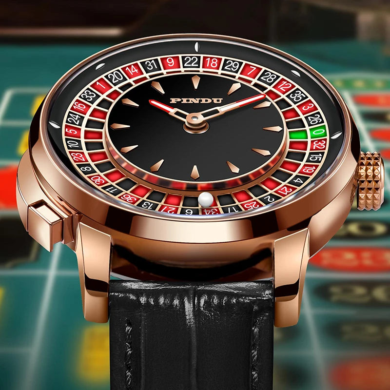 PINDU Roulette Table Table Ceramic Sphere Sapphire Waterproof Mechanical Watches Equipped With NH35A Movement For More Accuracy