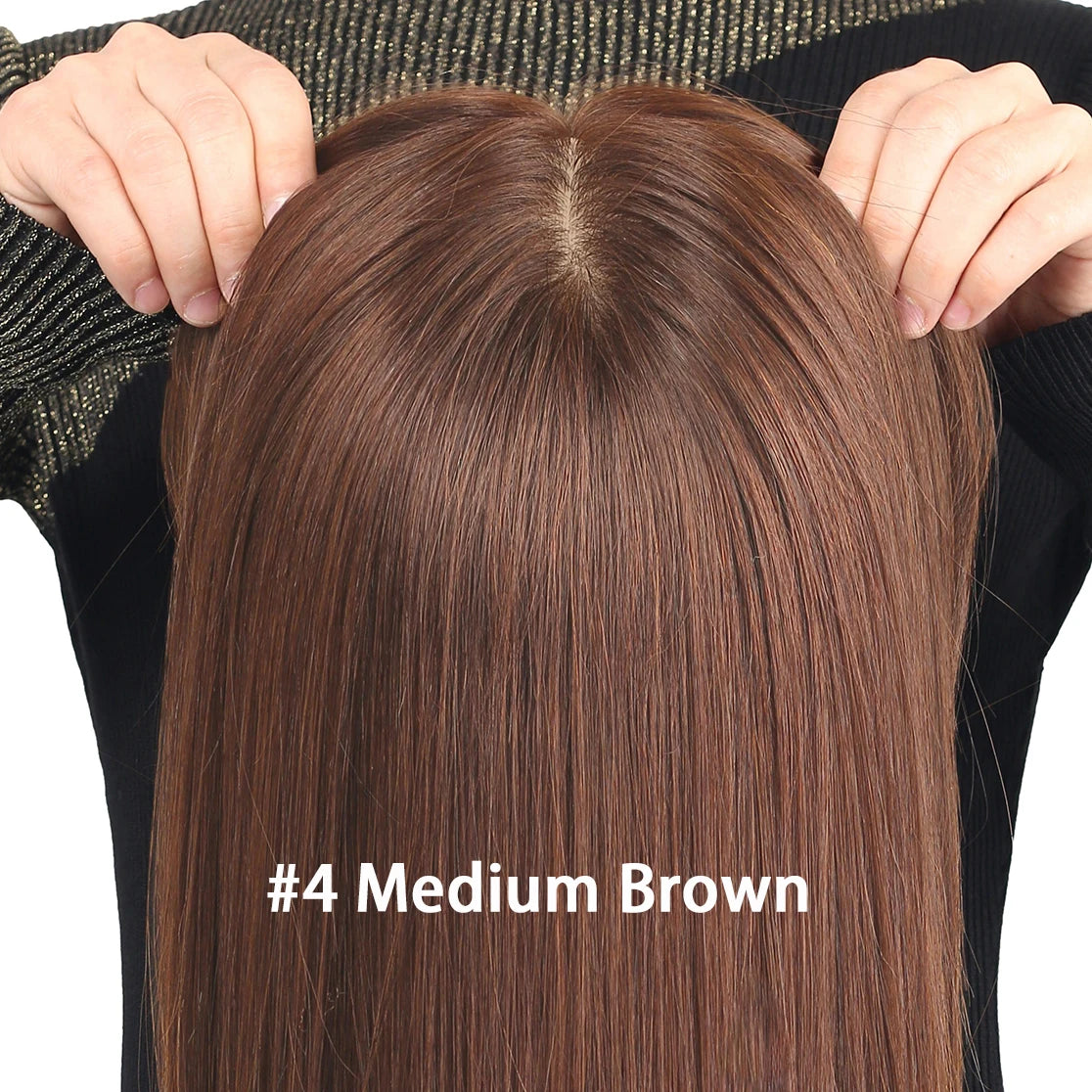 Medical Wig Real Virgin Human Hair 15x15CM Silk Top Natural Look Soft Light Breathable Elastic Net Comfortable Wearing for Women